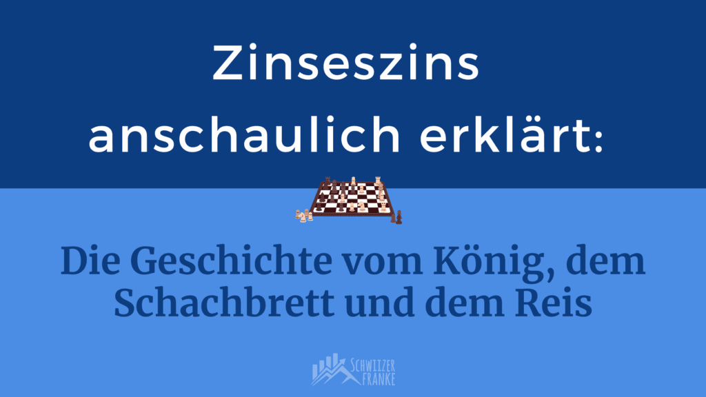 Zinseszins erklärt Geschichte vom Reiskorn Schachbrett