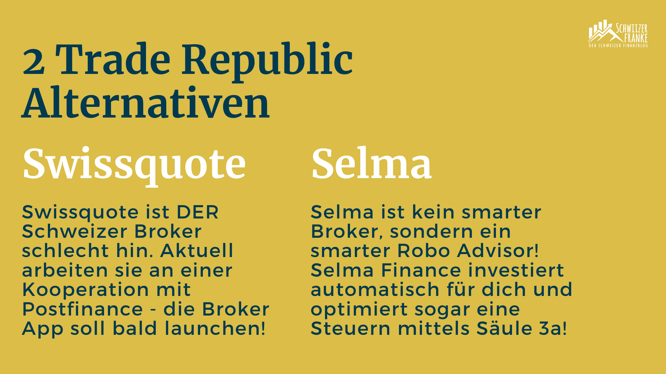 Tradrepublic Switzerland alternatives smart online broker Switzerland review Test