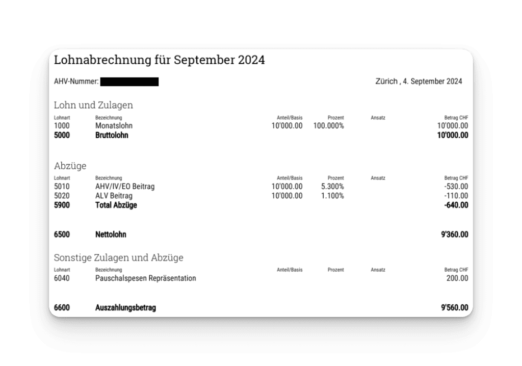 Lohnabrechnung Schweiz einfach erklärt 1