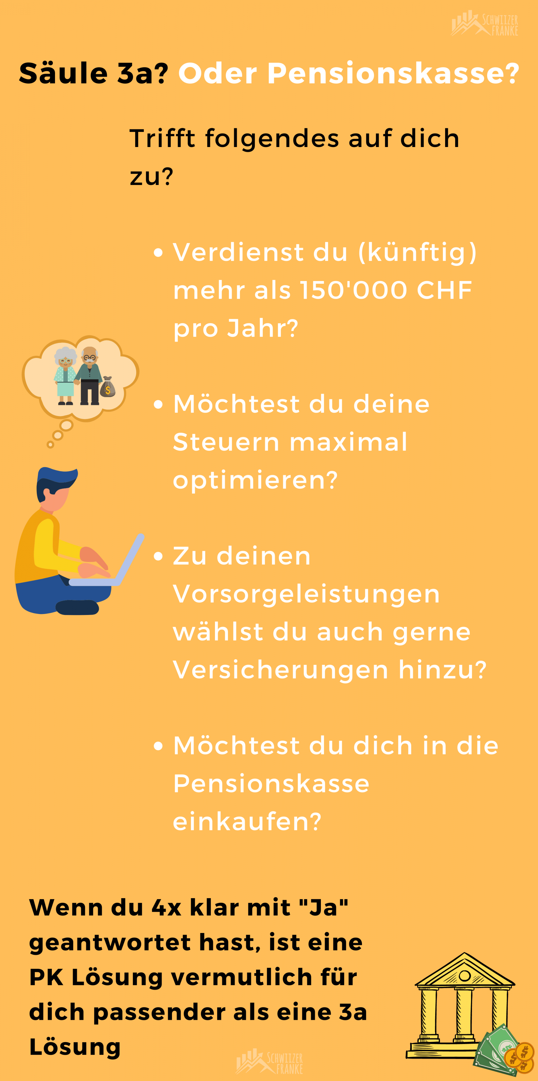 Pensionskasse oder Säule 3a vergleich PK vs 3a Vorsorge für selbstständige selbstständig vorsorge Pensionskasse selbstständig